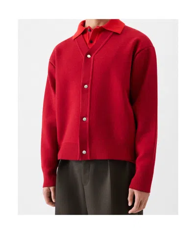 Jacquemus Le Cardigan Doppio Wool Blend Cardigan In Red