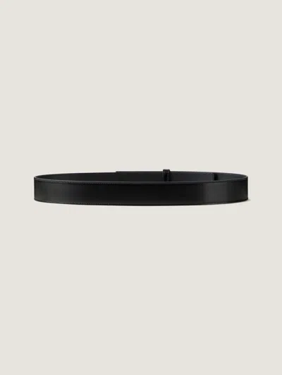 Givenchy Label Belt In Box Leather In Black