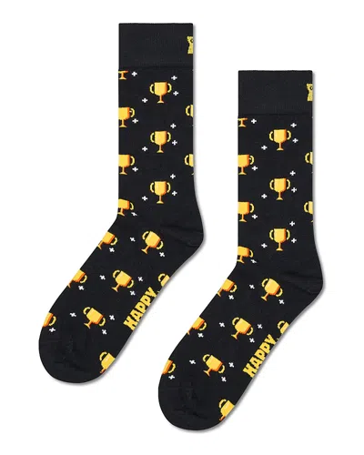 Happy Socks You Win Trophy Print Socks In Black