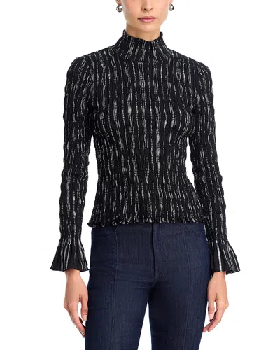 Cinq À Sept Cooper Metallic Smocked Top In Multi