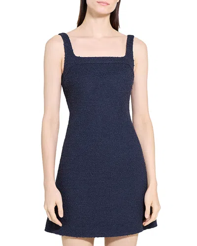 Theory Sleeveless Tweed Minidress In Blue