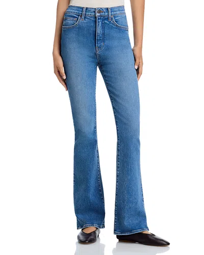 Veronica Beard Beverly Loafer High Rise Skinny Flare Jeans In Ripple Haze In Blue