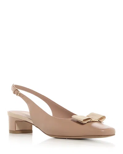 Ferragamo Women's Rivada Slingback Pumps In Brown