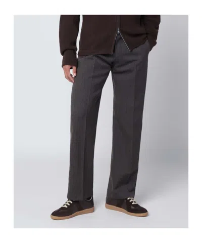 Pt Torino Wool Trousers With Side And Back Pockets In Black