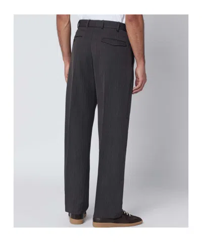 Pt Torino Wool Trousers With Side And Back Pockets In Black