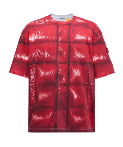 Moncler Xasap Rocky Logo-patch T-shirt In Red