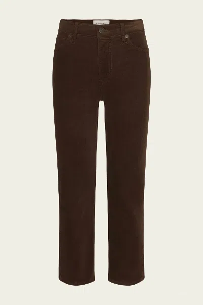Frame Le Sleek Straight Corduroy Pants In Bitter Chocolate In Brown