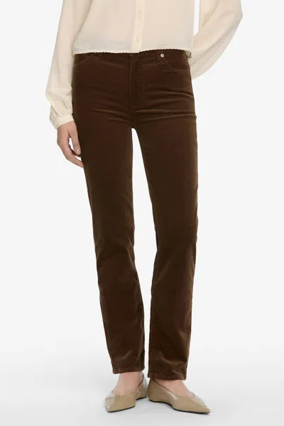 Frame Le Sleek Straight Corduroy Pants In Bitter Chocolate In Brown