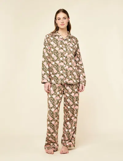 Papinelle Meribel Cosy Full Length Pj Set In Green