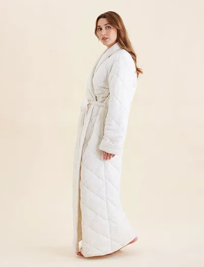 Papinelle Quilted Cotton Maxi Robe In Neutral