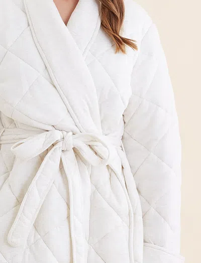 Papinelle Quilted Cotton Maxi Robe In Neutral
