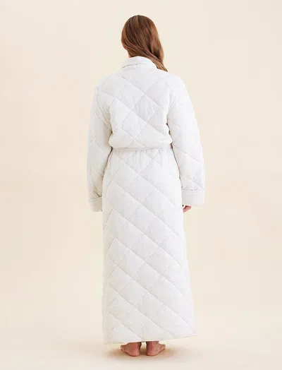 Papinelle Quilted Cotton Maxi Robe In Neutral