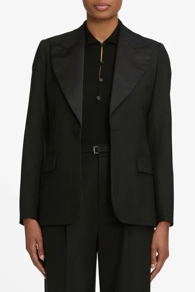 Frame The Peak Lapel Blazer In Black