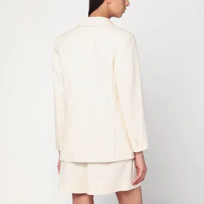 Apc Double-breasted Jacket In Cotton With Back Vent In White