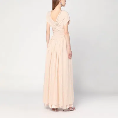 Alberta Ferretti Light Pink Dress In Silk Georgette Women In Neutral