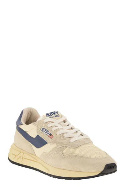 Autry Reelwind - Suede And Technical Textile Trainer In Multi