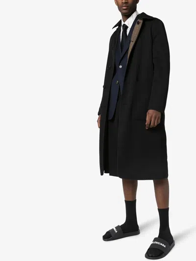 Balenciaga Pool Low Sandals With Logo In Black