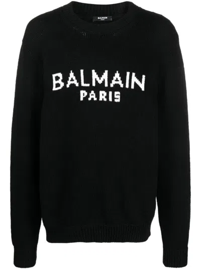 Balmain Noir Wool Sweater In Black