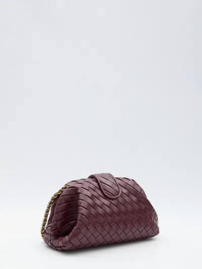 Bottega Veneta Womens Barolo-m Brass Lauren Large Leather Clutch Bag In Burgundy