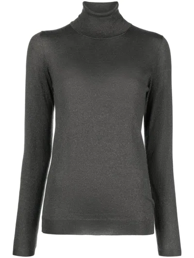 Brunello Cucinelli Luxe Cashmere Silk Turtleneck Sweater In Black