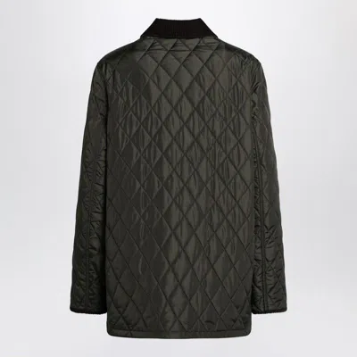 Burberry Quilted Country Jacket Corduroy Collar In Green