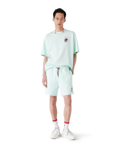 Casablanca Green T-shirt With Crewneck And Logo On The Front And Maxi Logo On The Back In Blue