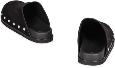 Celine Pitea Suede Mules In Black