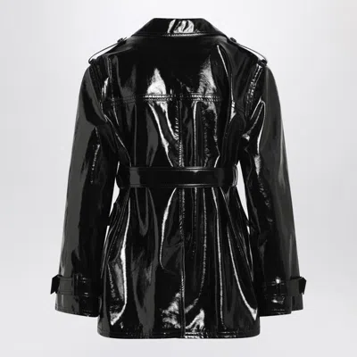 Chloé Belted Jacket In Shiny Coated Cotton In Black