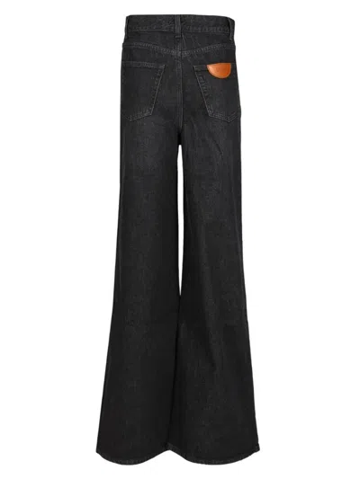 Chloé Chloe Loose Black Washed Jeans Women In Black
