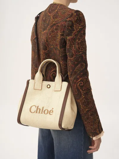Chloé Small  Carry Tote Bag In Sand Colour In Neutral