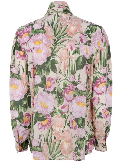 Chloé Chloe Printed Crepe Shirt In Multi