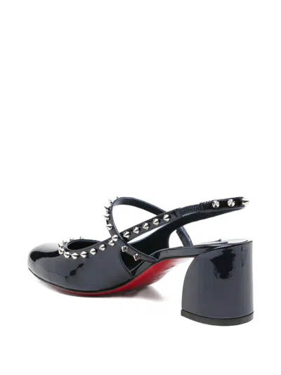 Christian Louboutin Janispikes 55 Mary-jane Slingback Pumps In Black