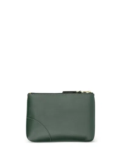 Comme Des Garçons Wallet Classic Leather Line Pouch In Green