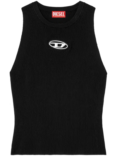 Diesel Black Knitted Top In Black