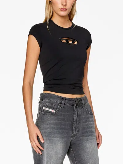 Diesel T-angie T-shirt In Stretch Cotton In Black