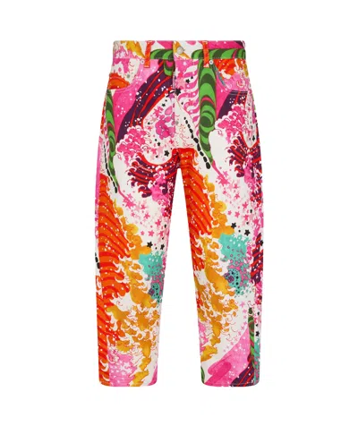 Dsquared2 Graphic-print Cropped Trousers In Multi