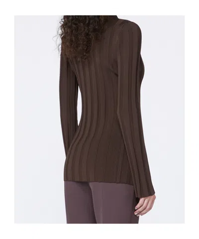 Sportmax Solid Lightweight Knit Sweater In Brown