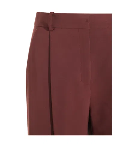 Elisabetta Franchi Trousers With Front Pleats And Belt Loops In Pattern