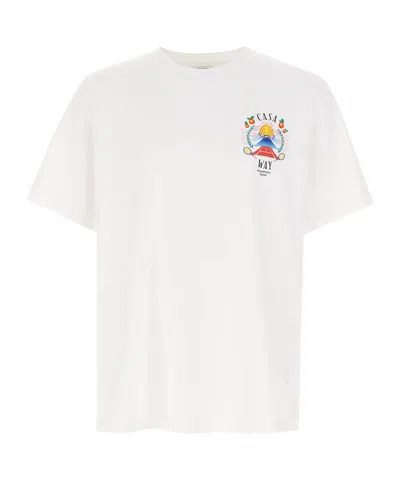 Casablanca Casa Way Mountain Printed T-shirt In White