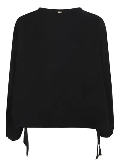 Herno Drawstring-hem Sweatshirt In Black