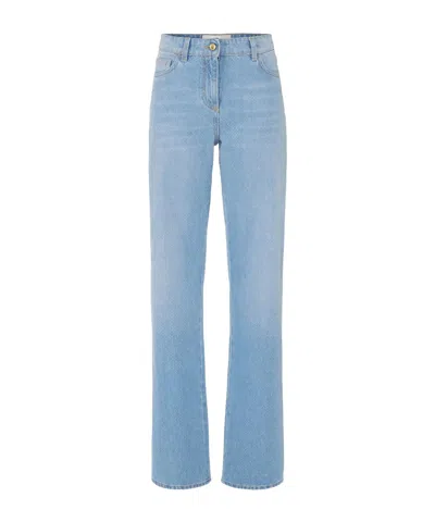 Elisabetta Franchi Textured Fabric Five-pocket Trousers In Blue