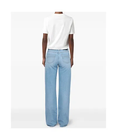 Elisabetta Franchi Textured Fabric Five-pocket Trousers In Blue