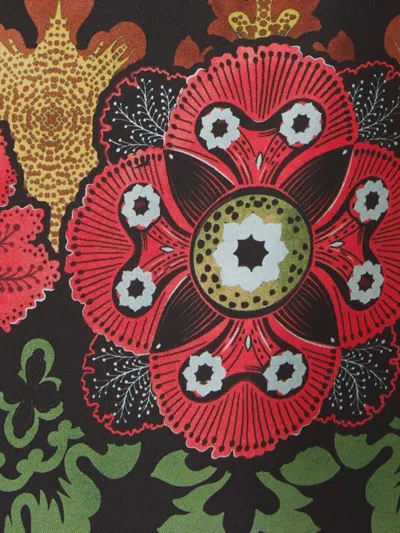 La Doublej Printed Silk Twill Palazzo Pants In Gold