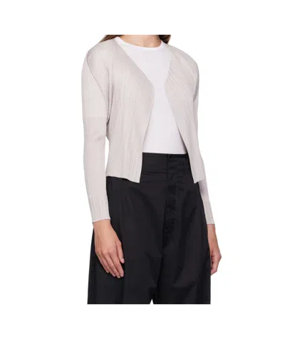 Issey Miyake Beige June New Colorful Basics 4 Cardigan In Brown