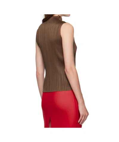 Issey Miyake New Colorful Basics Tank Top In Brown