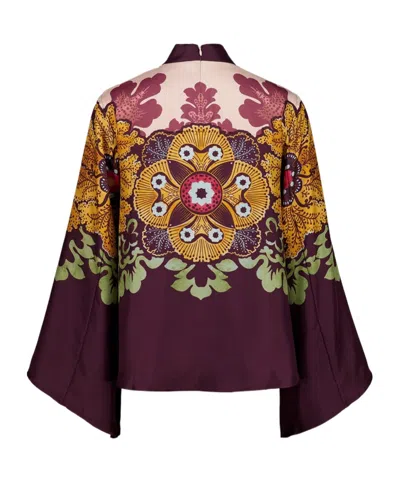 La Doublej La Double J Make An Exit Printed Silk Top In Multi