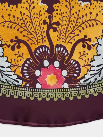 La Doublej La Double J Sleek Printed Silk-twill Midi Skirt In Purple