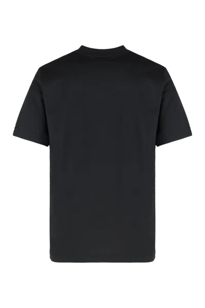 Burberry Knight Stamp Cotton T-shirt In Black
