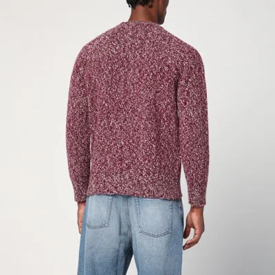 Drumohr Grape-coloured Pattern Wool Sweater In Burgundy