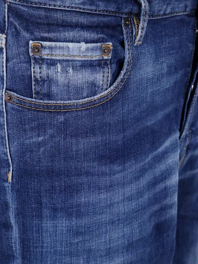 Dsquared2 Classic Five-pocket Jeans With Subtle Fading And Distressing In Blue